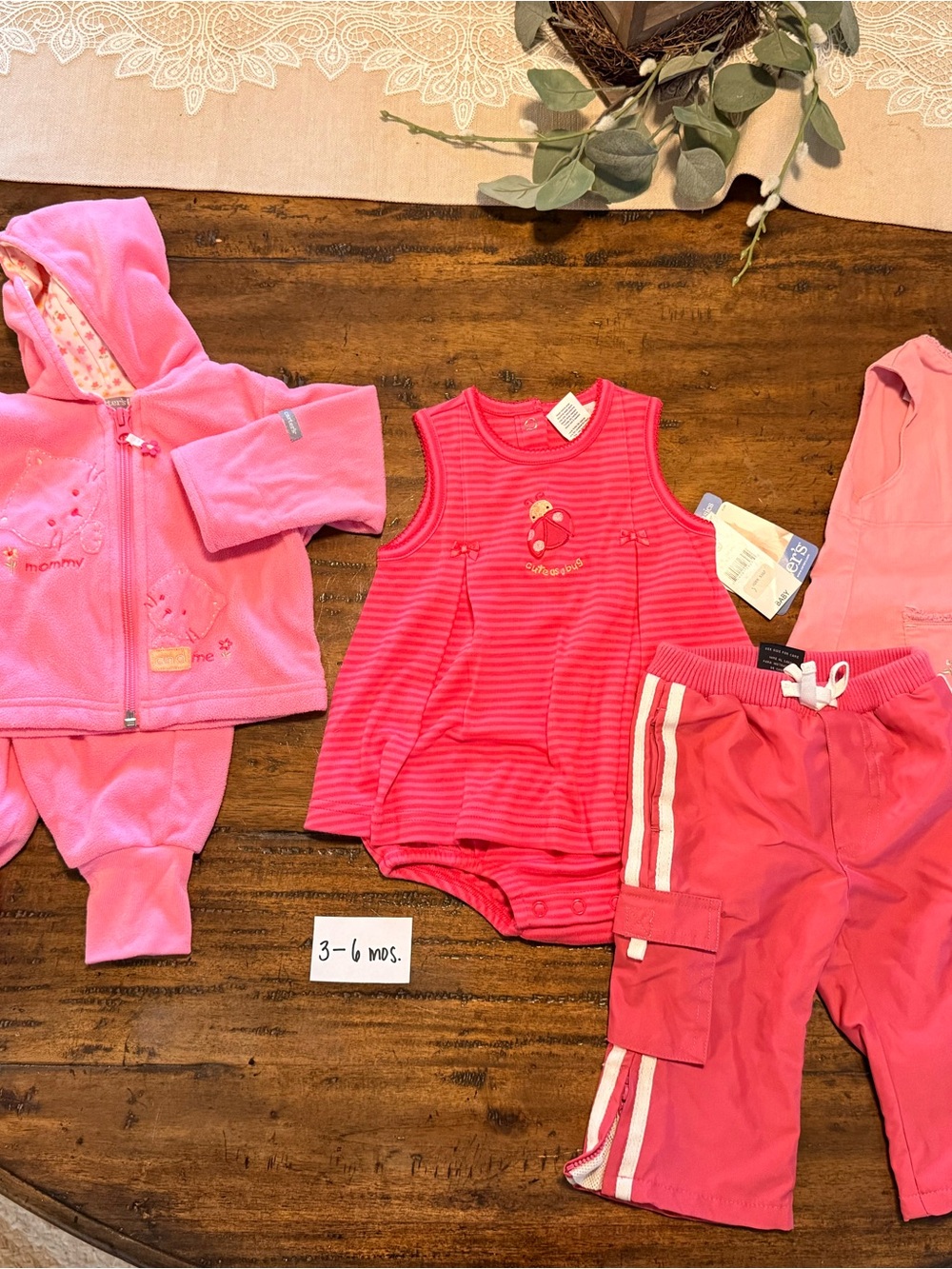 Pink Baby Girl 3-6M Clothing Lot - Romper, Jacket & Pants